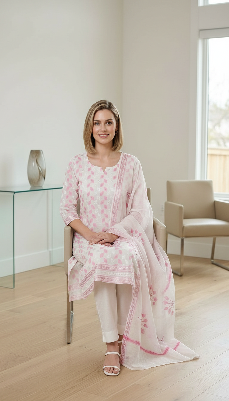 Embroidered Cotton Silk Jacquard Unstitched Suit - HC001672 view 5