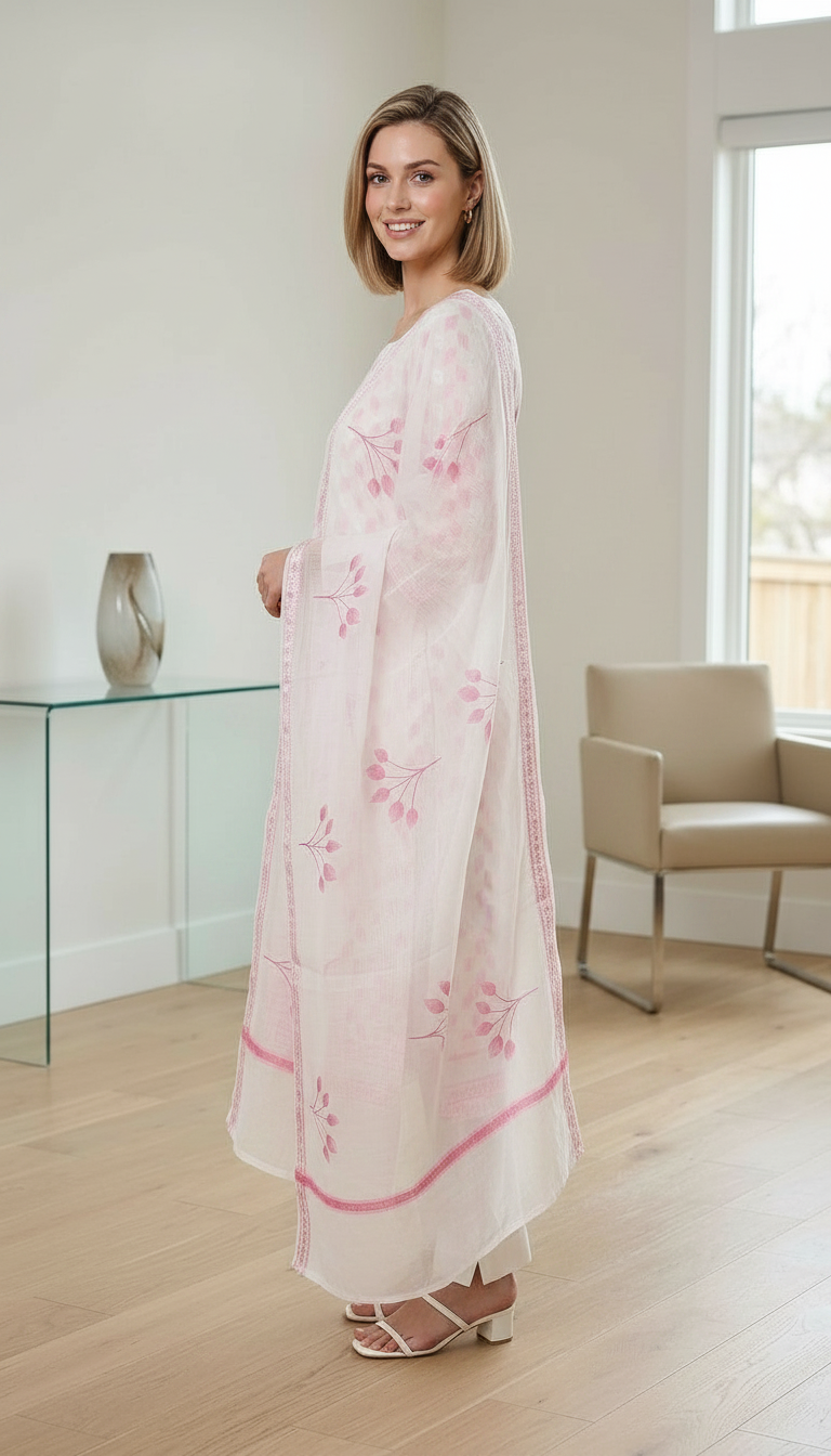 Embroidered Cotton Silk Jacquard Unstitched Suit - HC001672 view 3