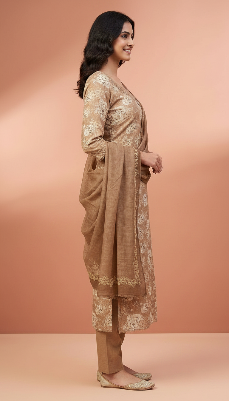 Premium Stylish Pure Khadi Cotton Unstitched Suit - G2863 - C / HC001830 view 3