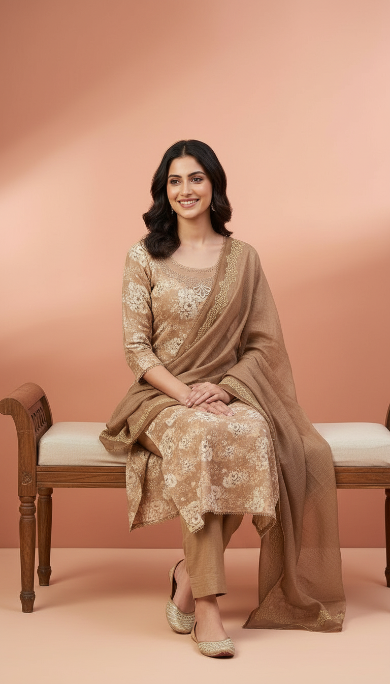 Premium Stylish Pure Khadi Cotton Unstitched Suit - G2863 - C / HC001830 view 4