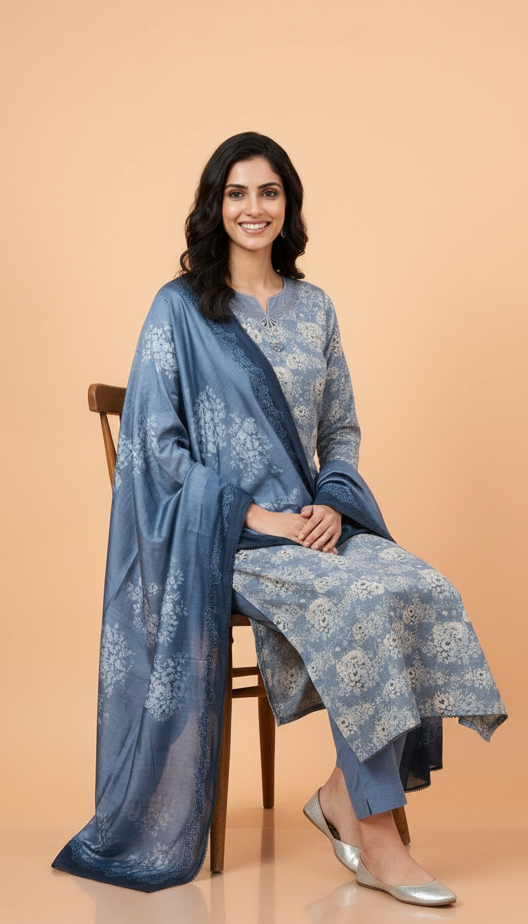Premium Stylish Pure Khadi Cotton Unstitched Suit - G2863 - D / HC001830 view 4