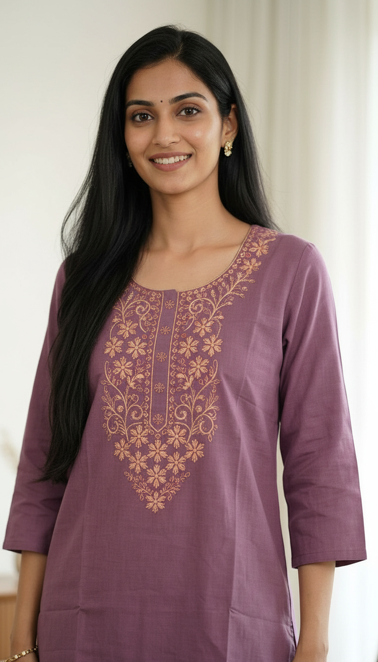 Embroidered Soft Riyon Cotton Stitched Cord Set Suit - Piyazi / HC002486 view 4
