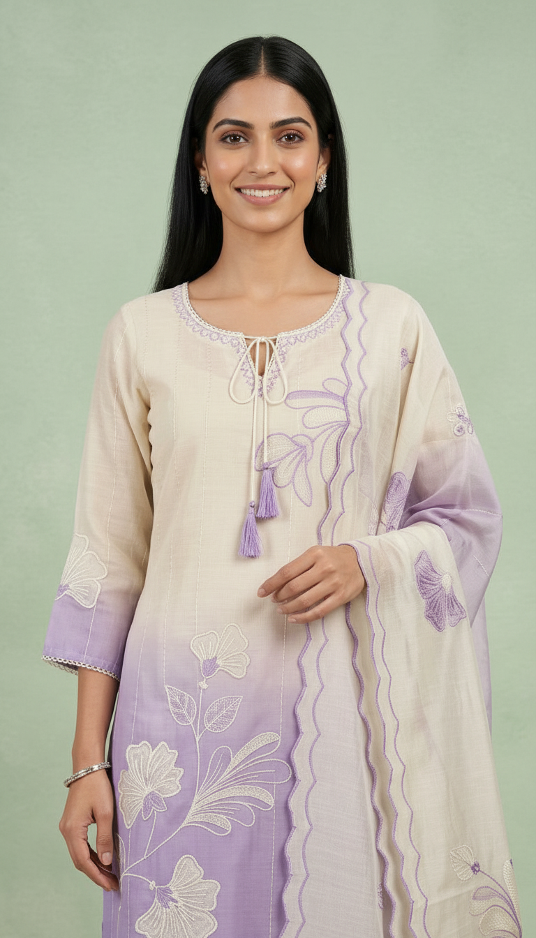 Stylish Embroidered Organza Stitched Suit 43003 / SD00183 view 4