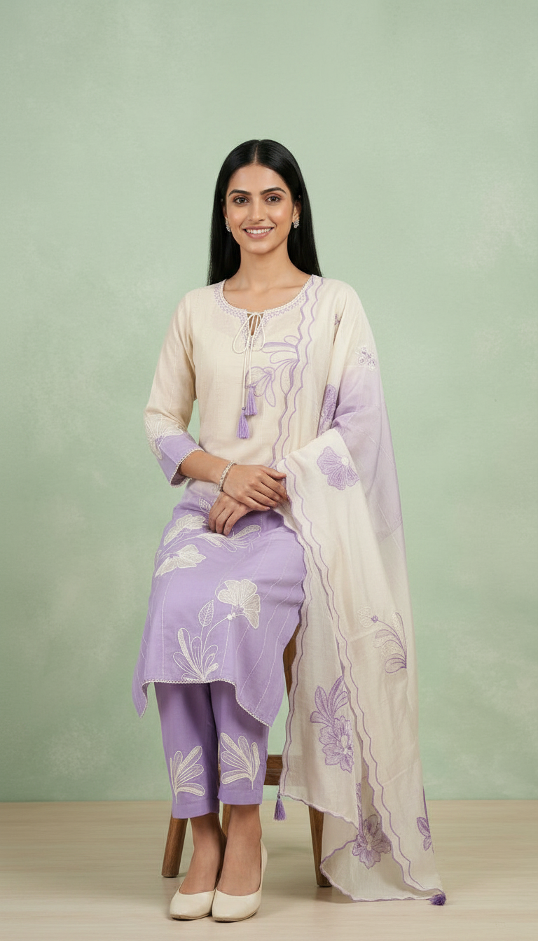 Stylish Embroidered Organza Stitched Suit 43003 / SD00183 view 5