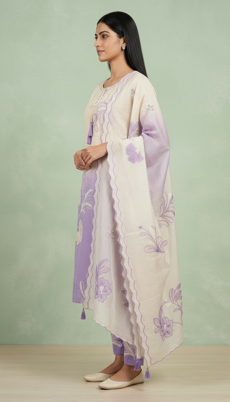 Stylish Embroidered Organza Stitched Suit 43003 / SD00183 view 2