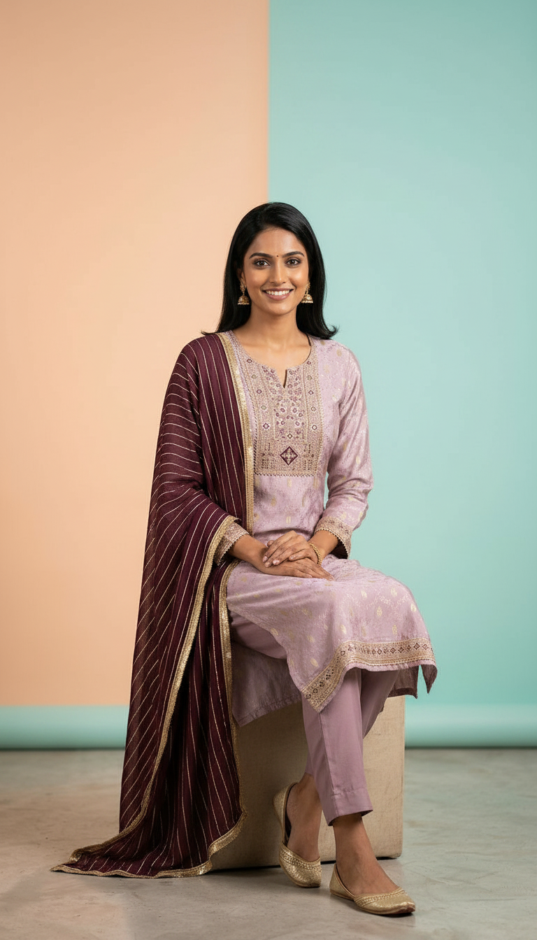 Embroidered Silk Jacquard Party Wear Unstitched Suite For 2139 D / HC002207 view 5