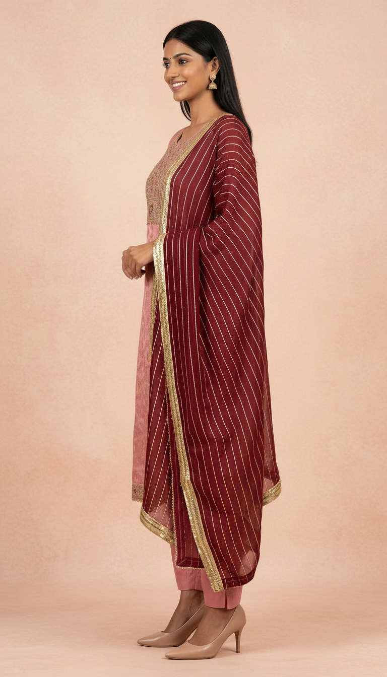 Embroidered Silk Jacquard Party Wear Unstitched Suit 2139 A / HC002207 view 3
