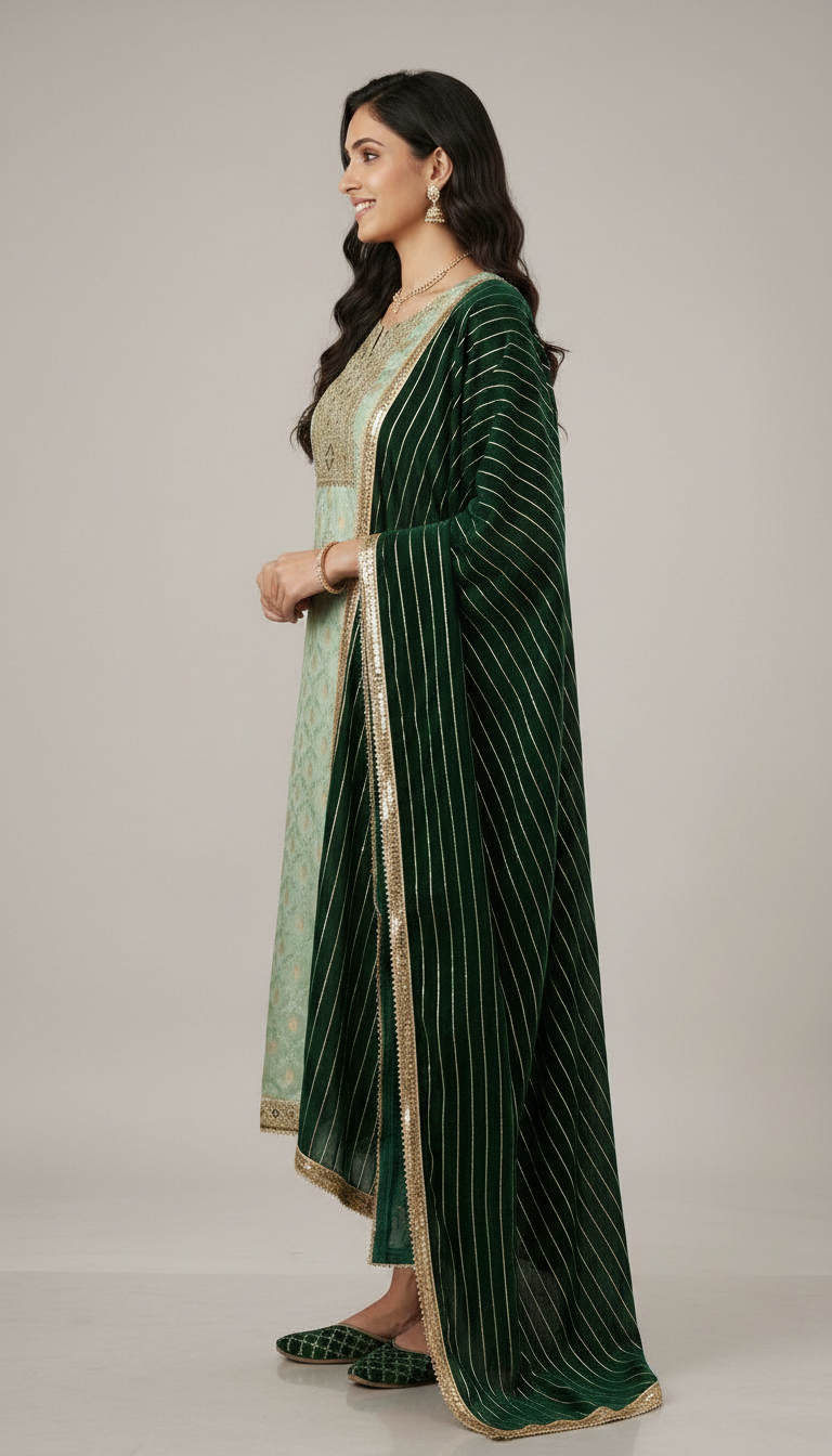 Embroidered Silk Jacquard Party Wear Unstitched Suit 2139 B / HC002207 view 2