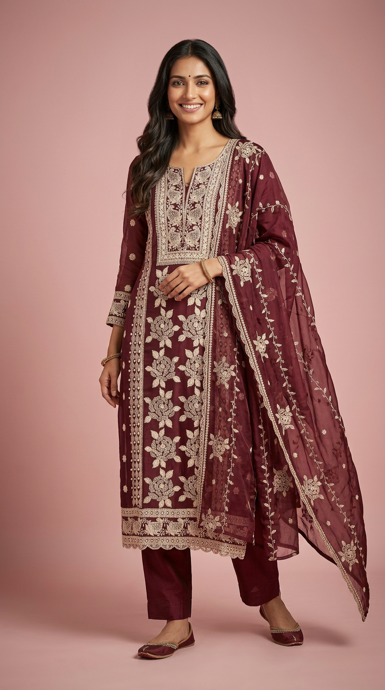 Heavy Embroidered Pure Organza With Embroidery Unstitched Party Wear Suit AF 1610 A / HC002364 view 6
