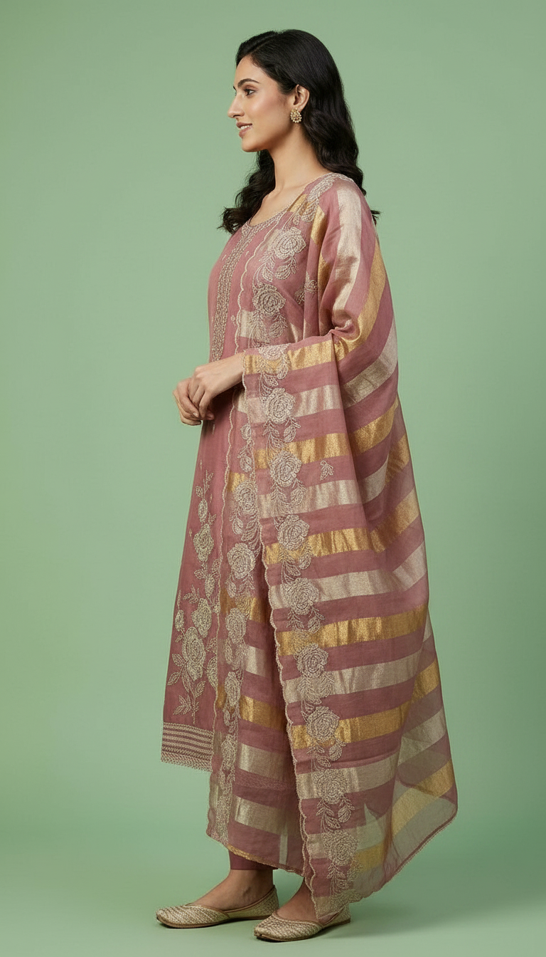 Embroidered Soft Simmer Silk With Embroidery Work Party Wear Unstitched Suit AF1882 C / HC002376 view 2