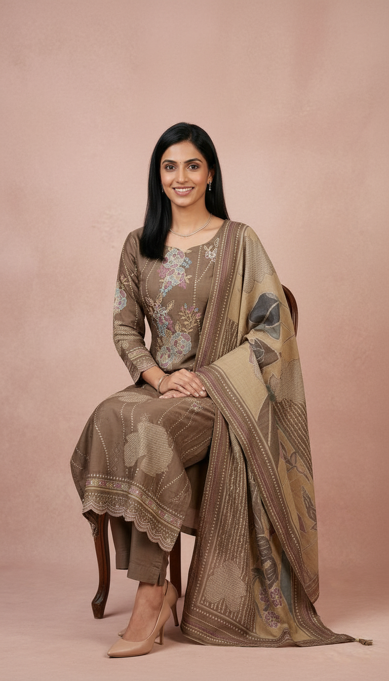 Embroidered Fancy Silk Party Wear Unstitched Suit - 10255 / HC002212 view 5