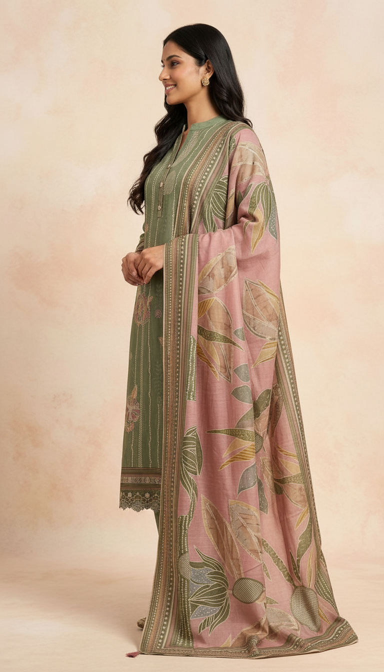 Embroidered Fancy Silk Party Wear Unstitched Suit - 10254 / HC002212 view 2
