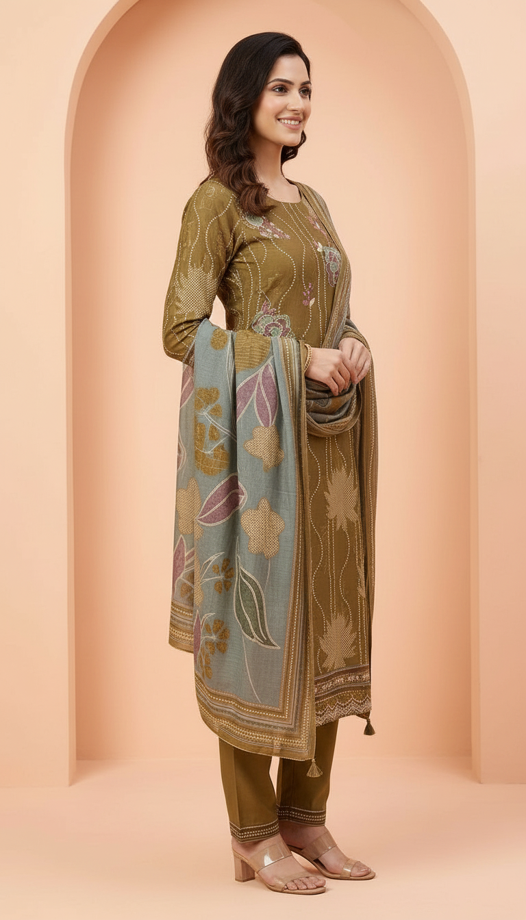 Embroidered Fancy Silk Party Wear Latest Suit - 10251 / HC002212 view 4
