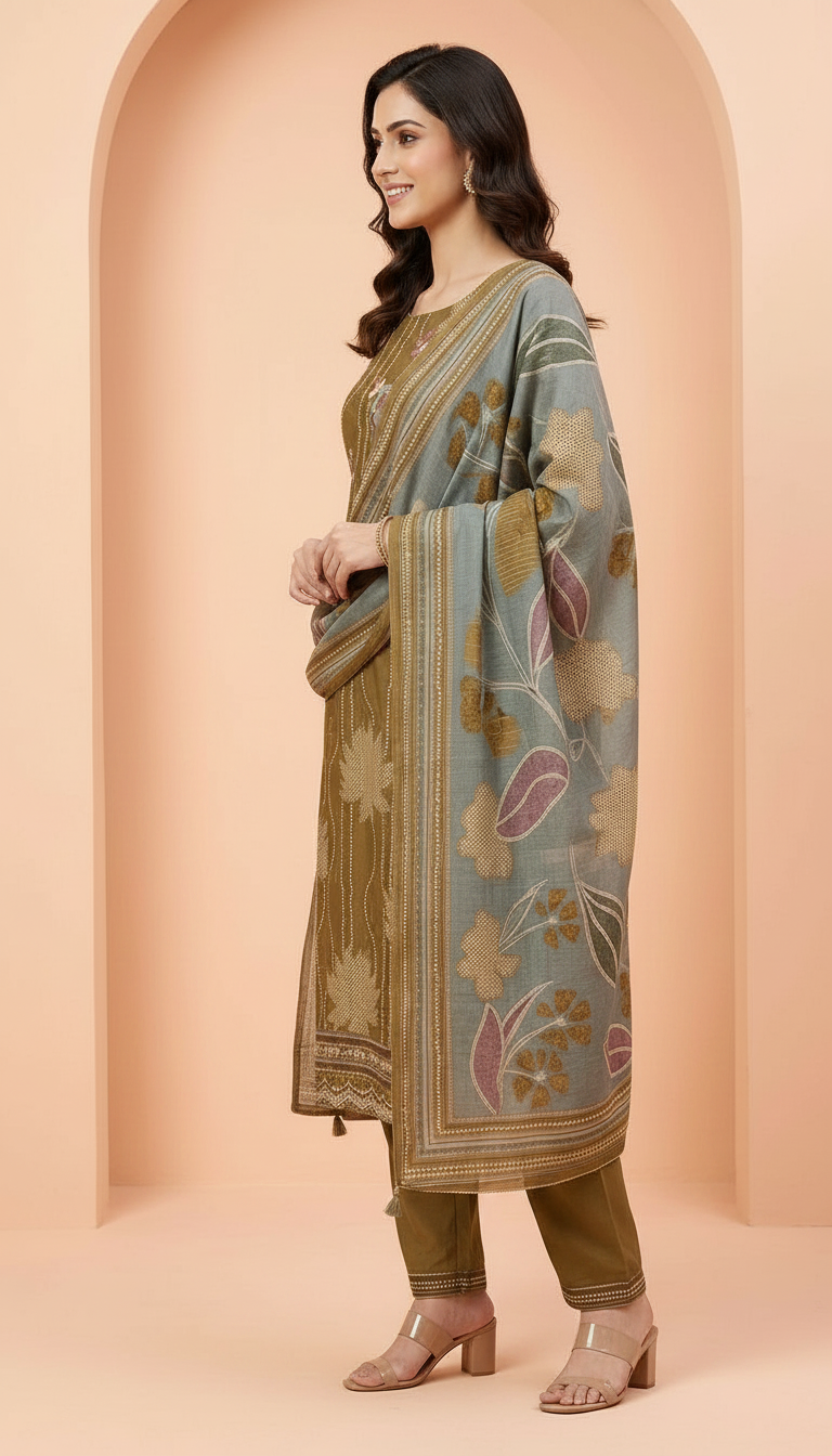 Embroidered Fancy Silk Party Wear Latest Suit - 10251 / HC002212 view 2