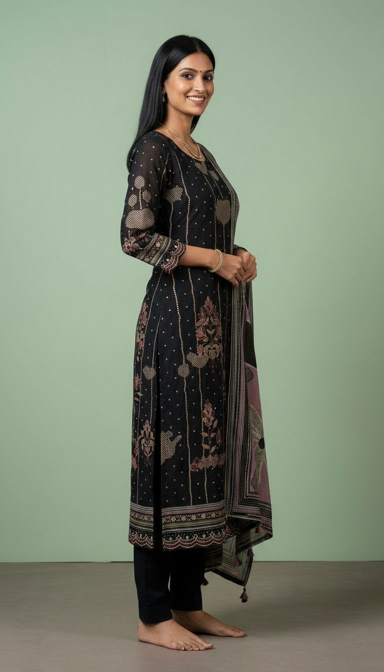 Embroidered Fancy Silk Party Wear Latest Suit - 10252 / HC002212 view 4