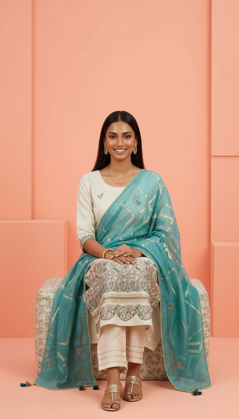 Heavy Embroidered Tissue Jauquerd Unstitched Suit - 10482 / HC002213 view 5