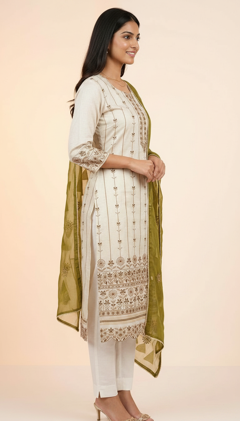 Heavy Embroidered Tissue Jauquerd Unstitched Suit - 10486 / HC002213 view 2