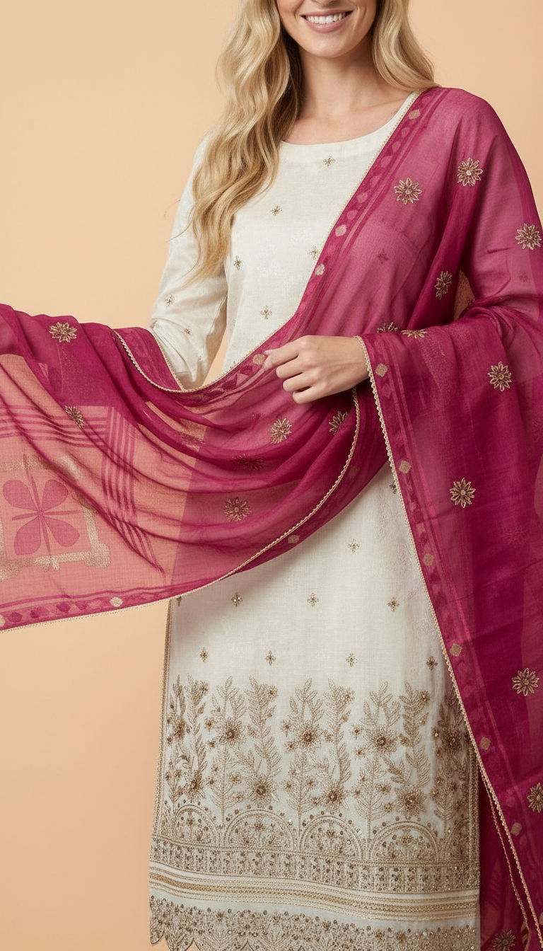 Heavy Embroidered Tissue Jauquerd Unstitched Suit  -10483/ HC002213 view 4