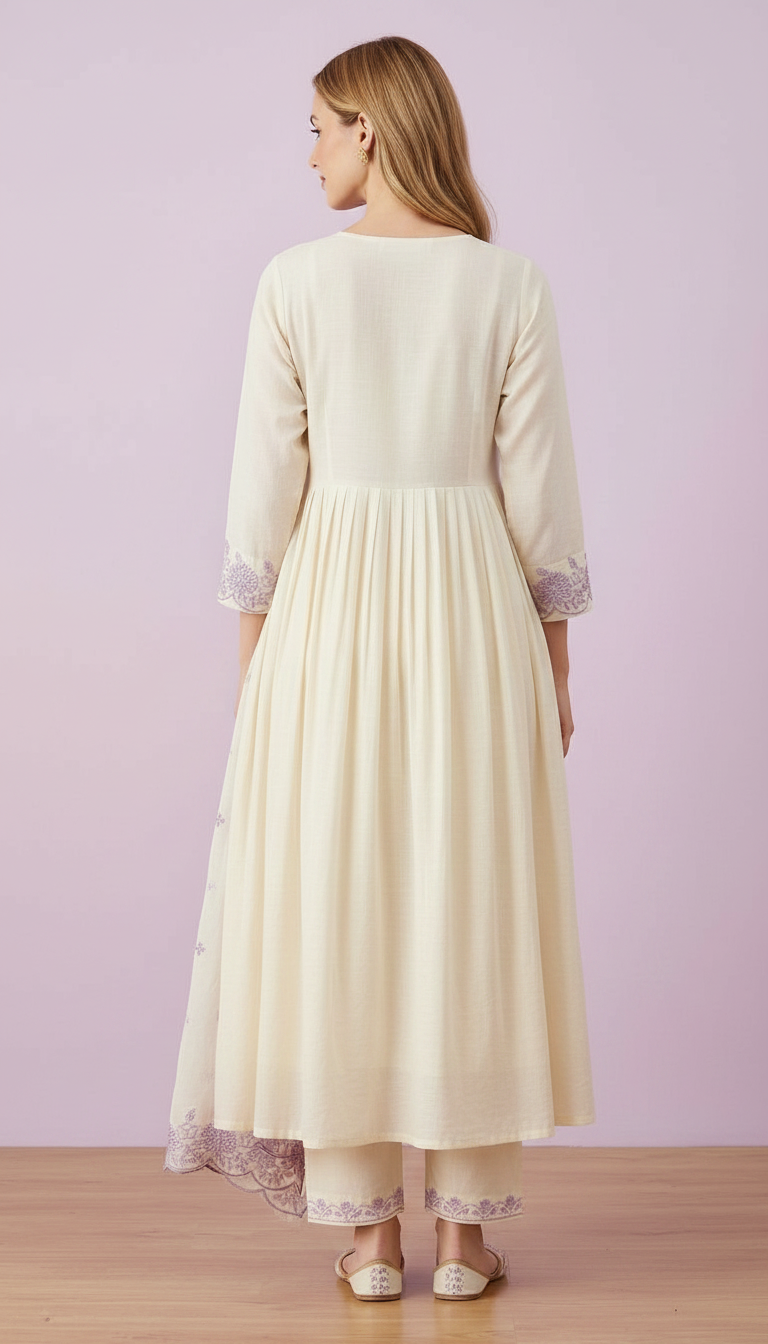 uerd Straight Women Kurta Trouser With Dupatta Suit Set - 3183 - L / HC002503 view 5