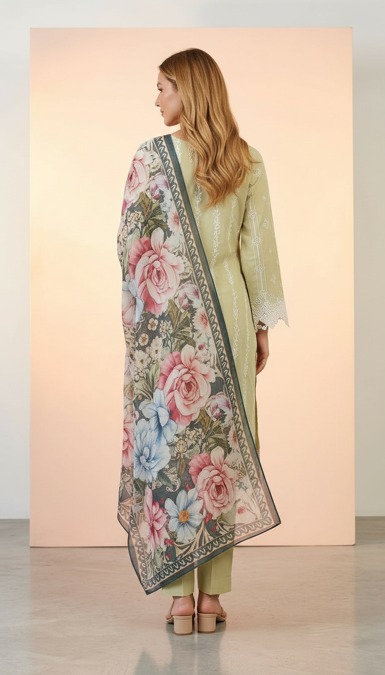 Aadan Libas Ayesia Zia Stitched Lawn Suit - D- 02 XXL / HC001146 view 4