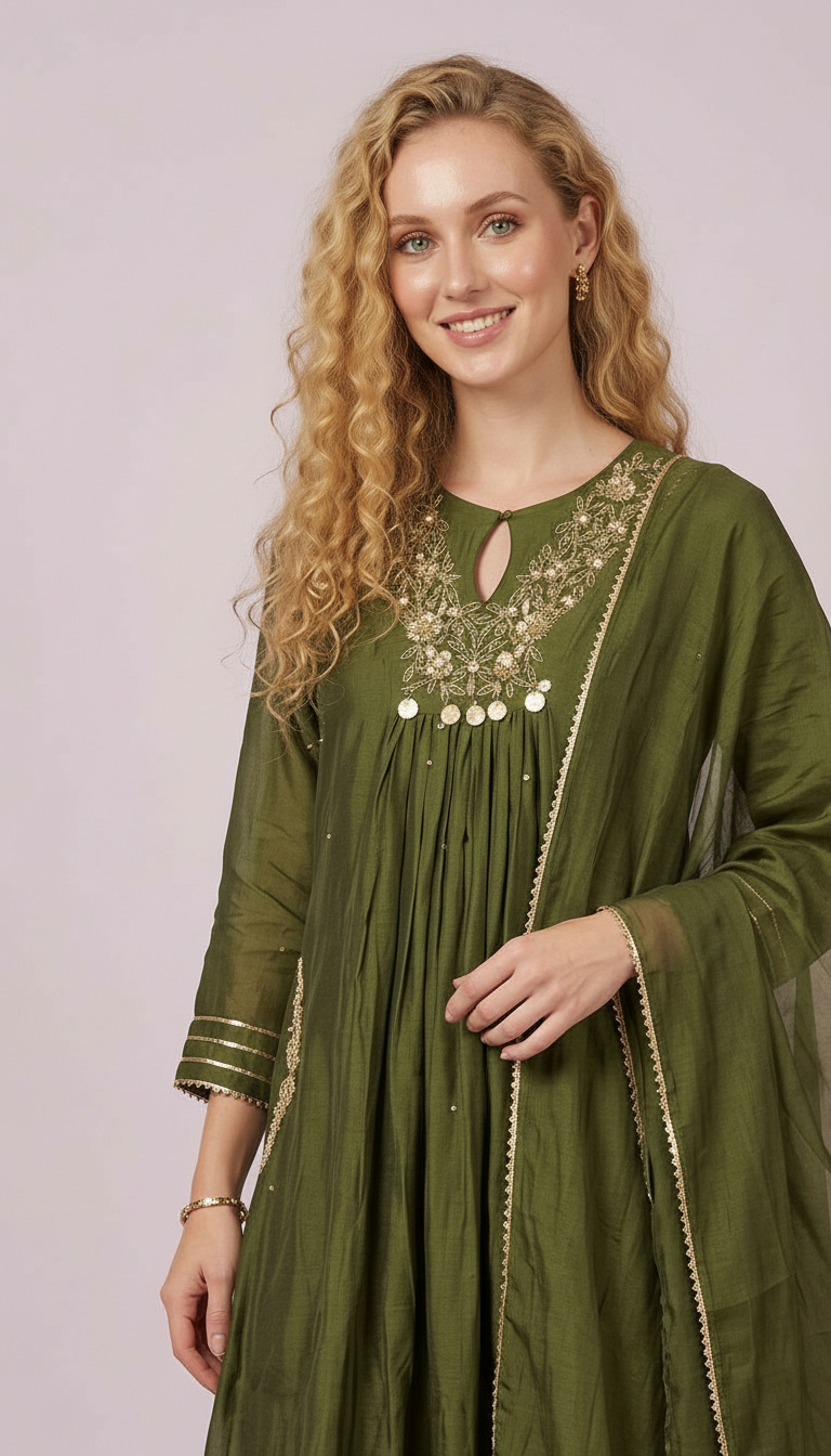 Embroidered Ethnic Stylish Anarkali Stitched Frock Suit - 1049 L / HC002519 view 4