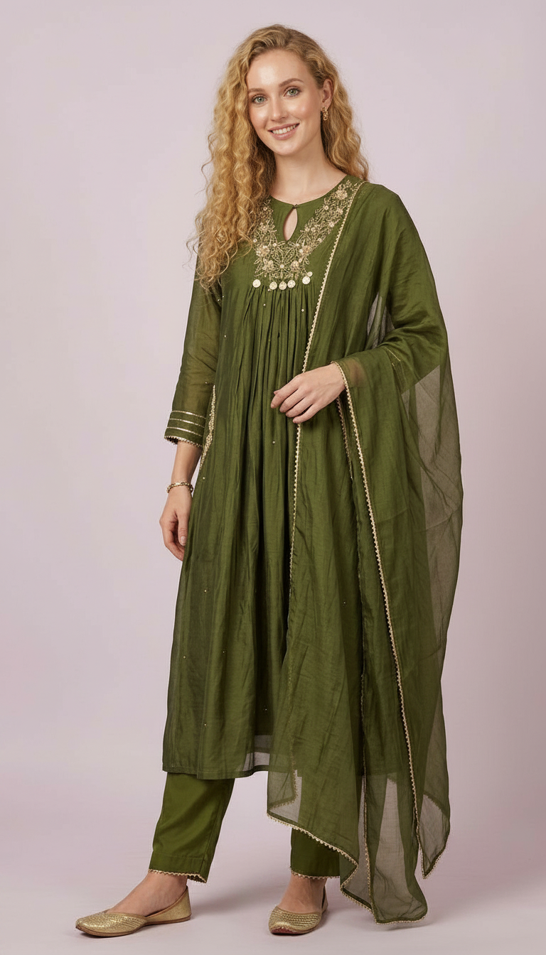 Embroidered Ethnic Stylish Anarkali Stitched Frock Suit - 1049 L / HC002519 view 6