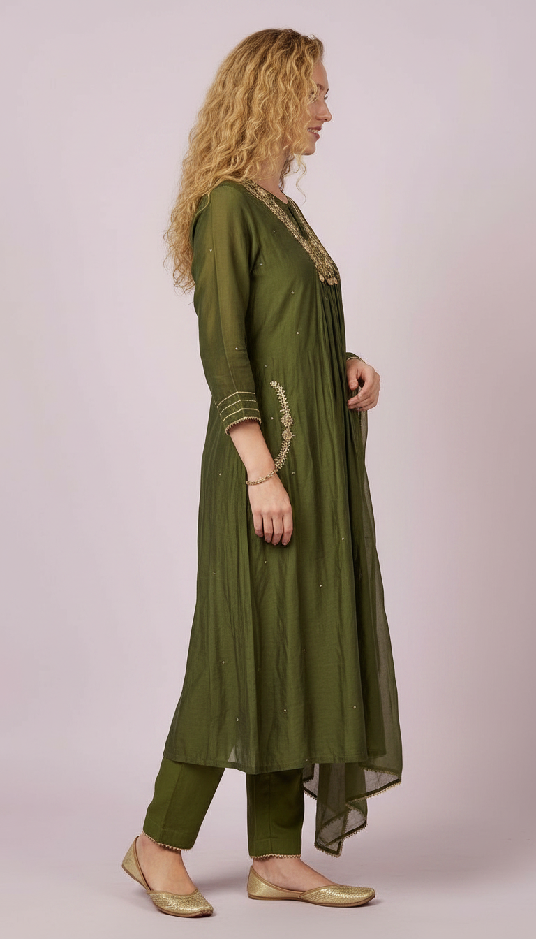 Embroidered Ethnic Stylish Anarkali Stitched Frock Suit - 1049 L / HC002519 view 3