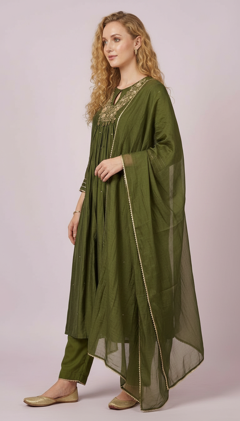 Embroidered Ethnic Stylish Anarkali Stitched Frock Suit - 1049 L / HC002519 view 2