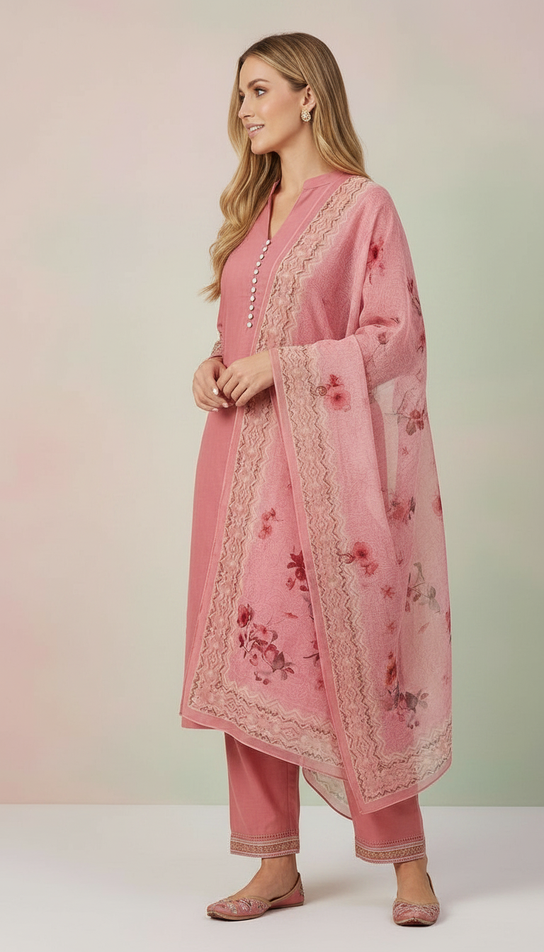 Stylish Embroidered Pure Cotton Stitched Suit - 1086 L / HC002514 view 2