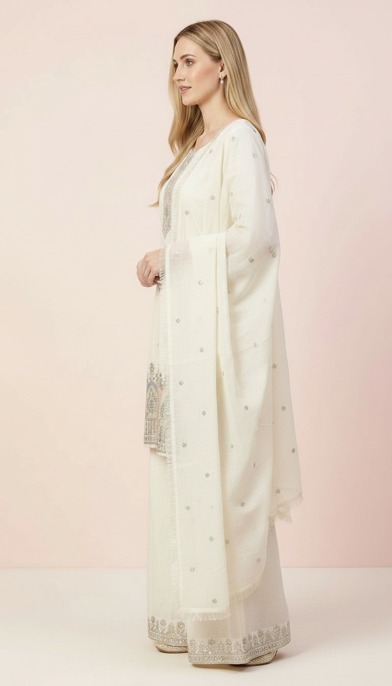 Elegant Fancy Embroidery With Handwork Stitched Flapper Suit - 1407 L / HC002508 view 2