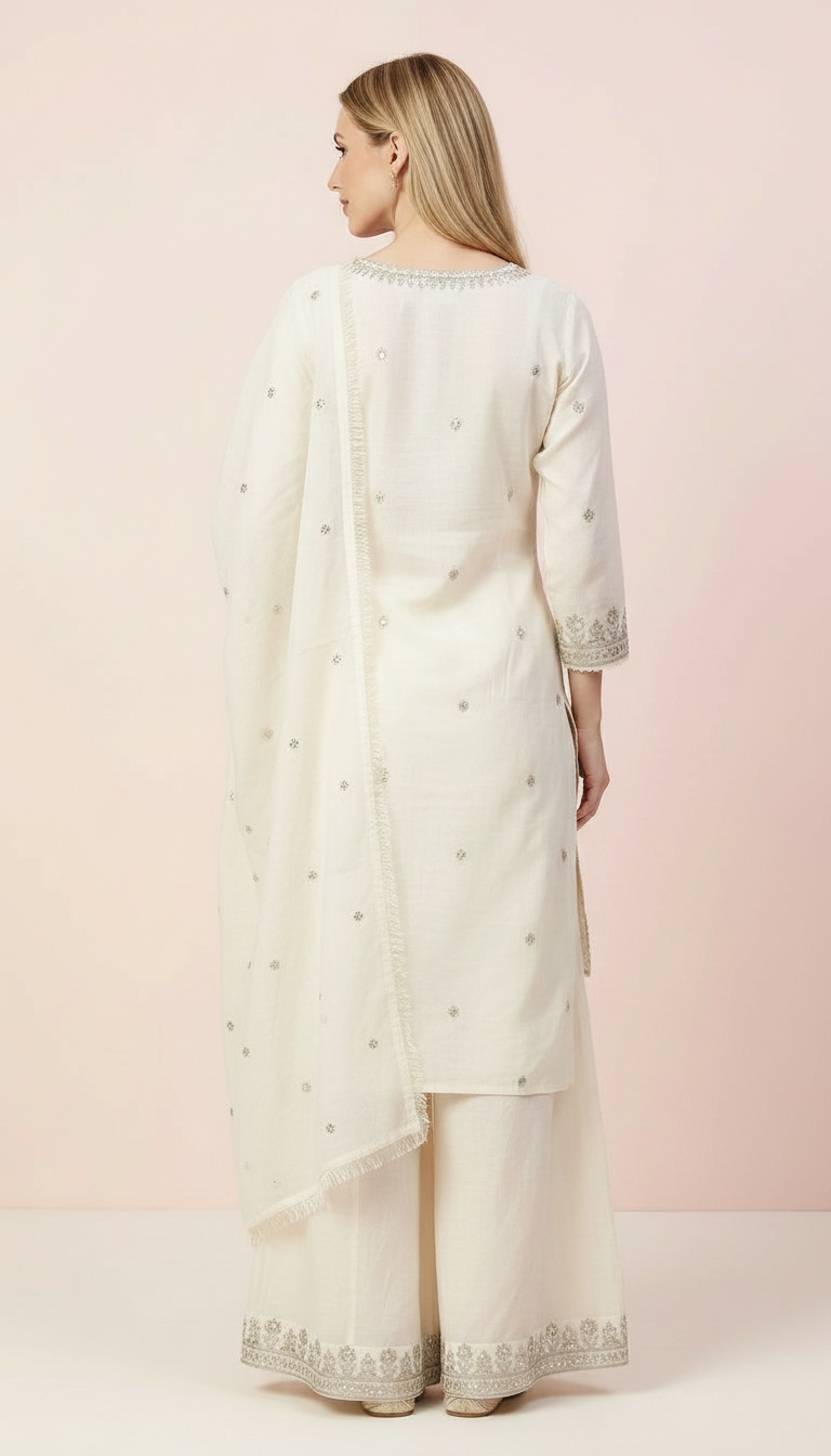 Elegant Fancy Embroidery With Handwork Stitched Flapper Suit - 1407 L / HC002508 view 4