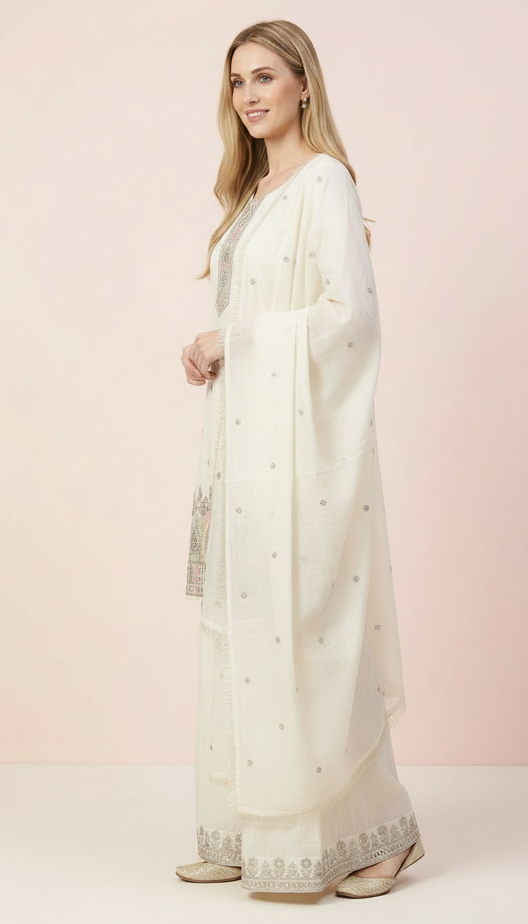 Elegant Fancy Embroidery With Handwork Stitched Flapper Suit - 1407 L / HC002508 view 6