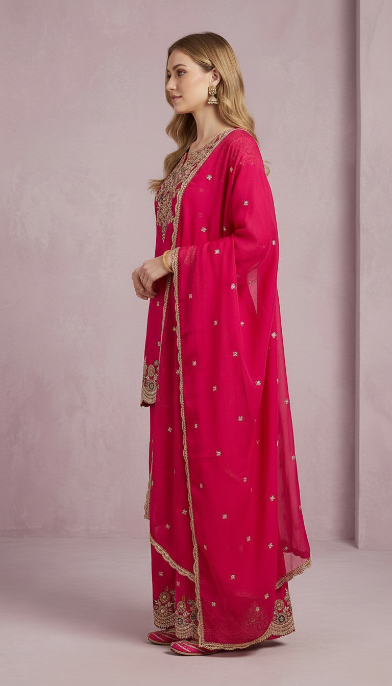 Elegant Embroidered Work Stylish Flapper Suit - Manjanta  L / SD001707 view 2