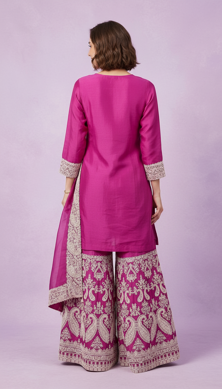 Embroidered Stylish Work Stitched Flapper Suit - 2556 L / HC002008 view 5