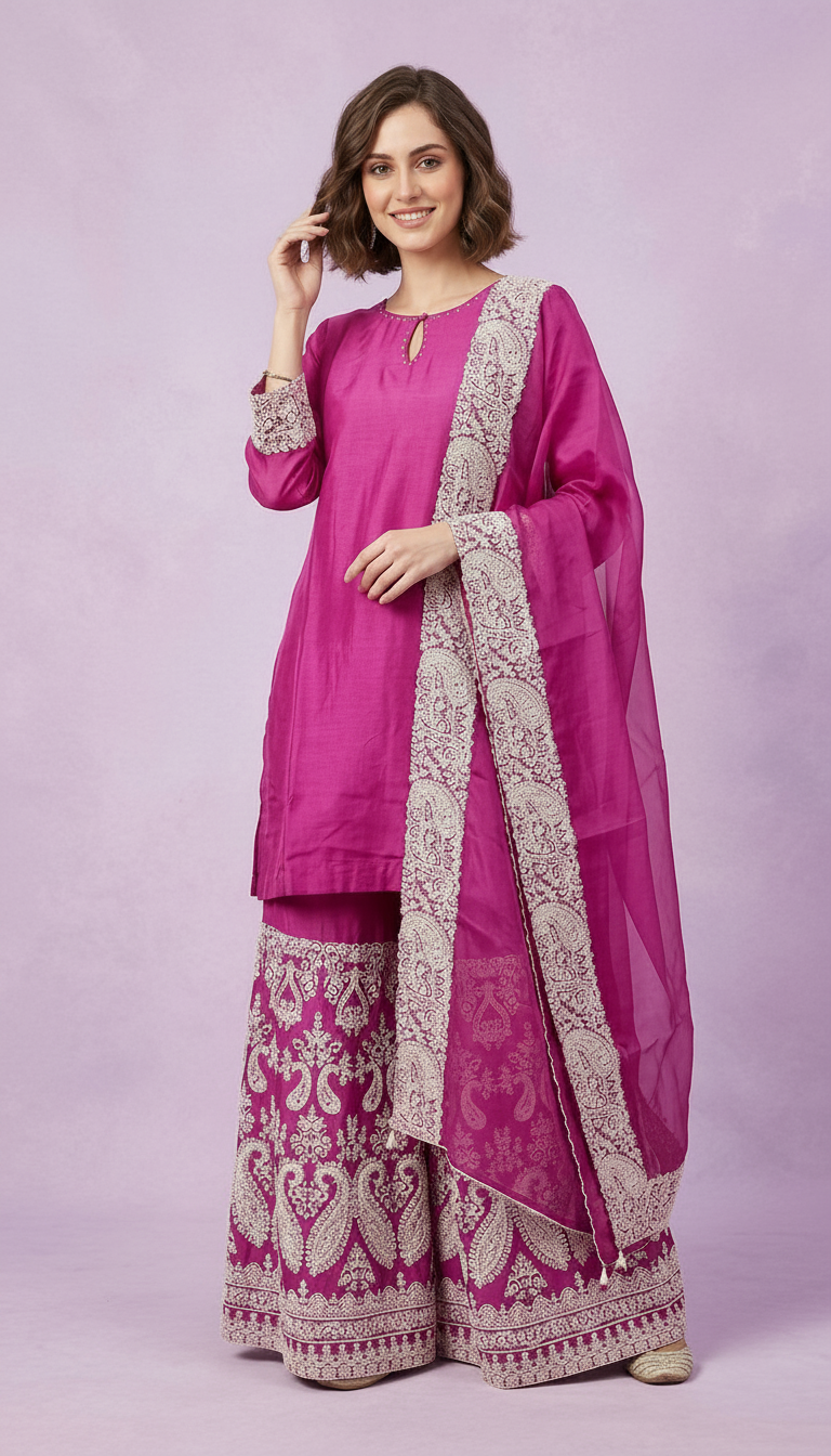 Embroidered Stylish Work Stitched Flapper Suit - 2556 L / HC002008 view 4