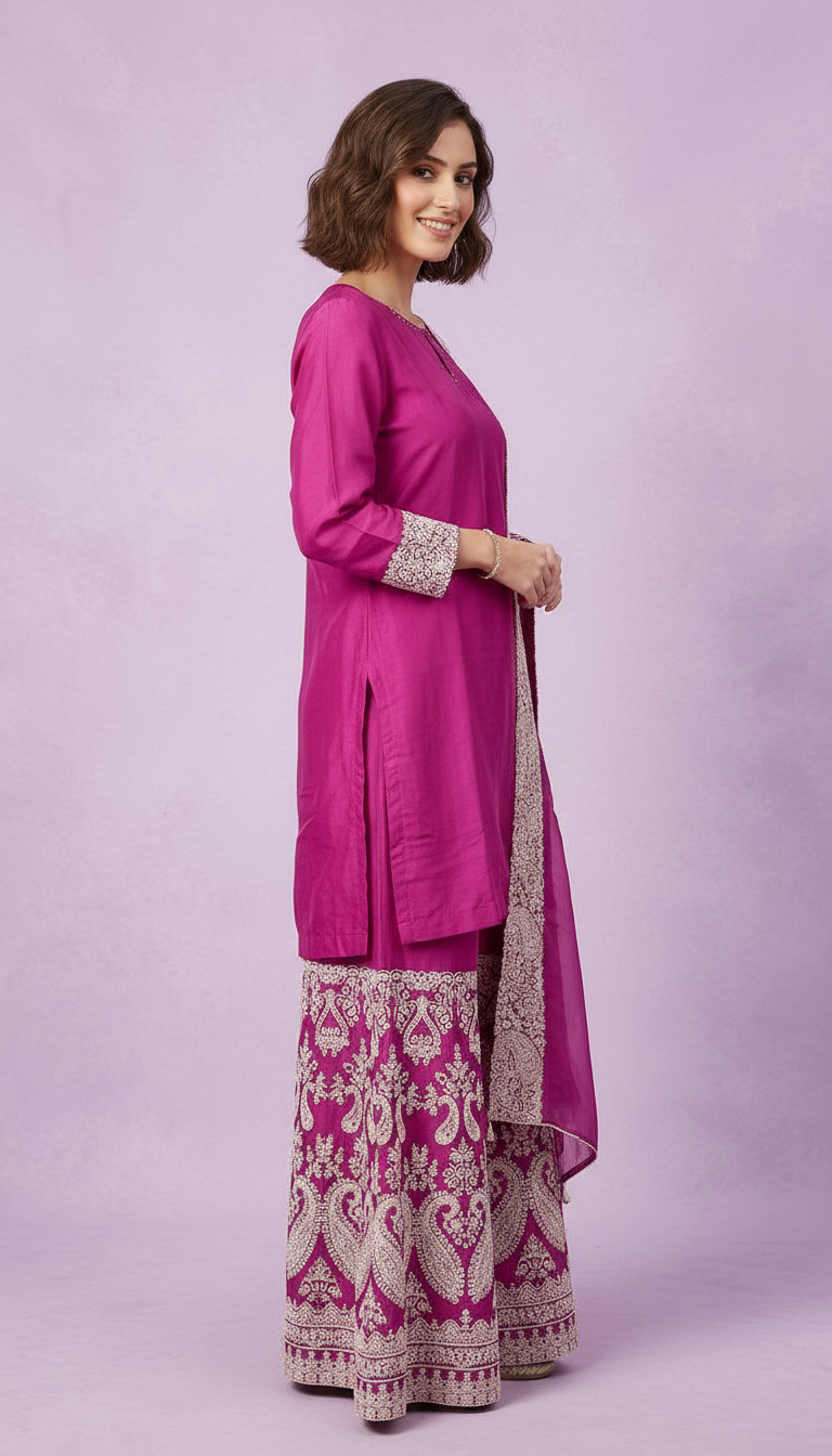 Embroidered Stylish Work Stitched Flapper Suit - 2556 L / HC002008 view 3