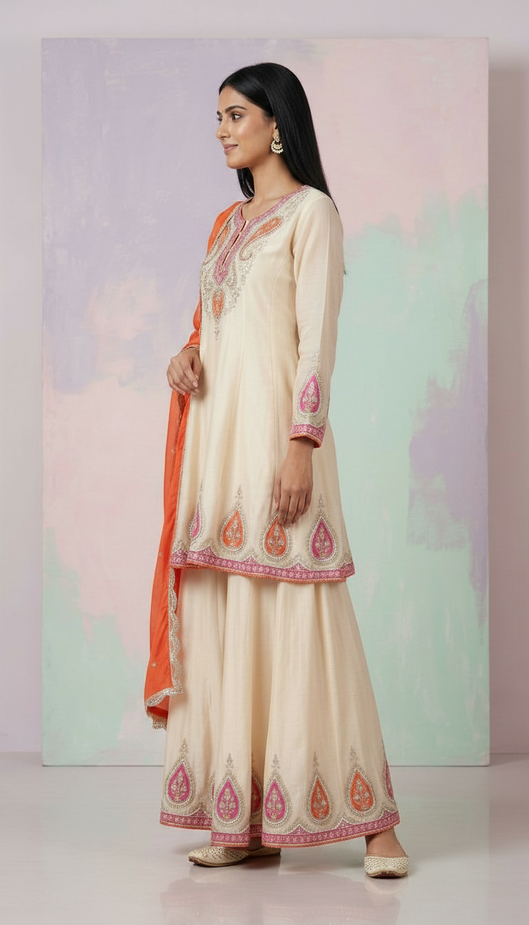 Stylish Embroidered Fancy Work Stitched Flapper Party Wear Suit  - 2831 / HC002127 view 2