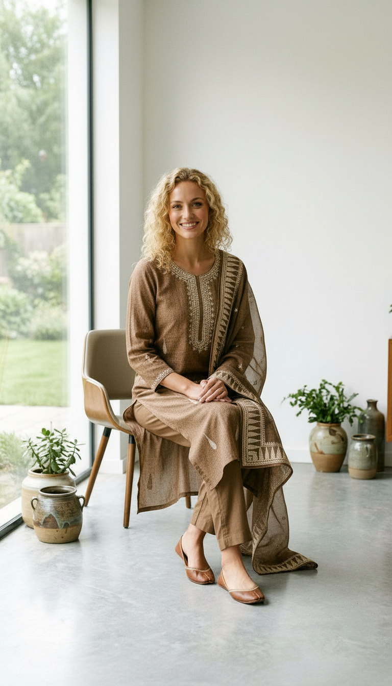 Stylish Gotta Patti Embroidered Work Unstitched Suit -7275 Golden / HC002133 view 7