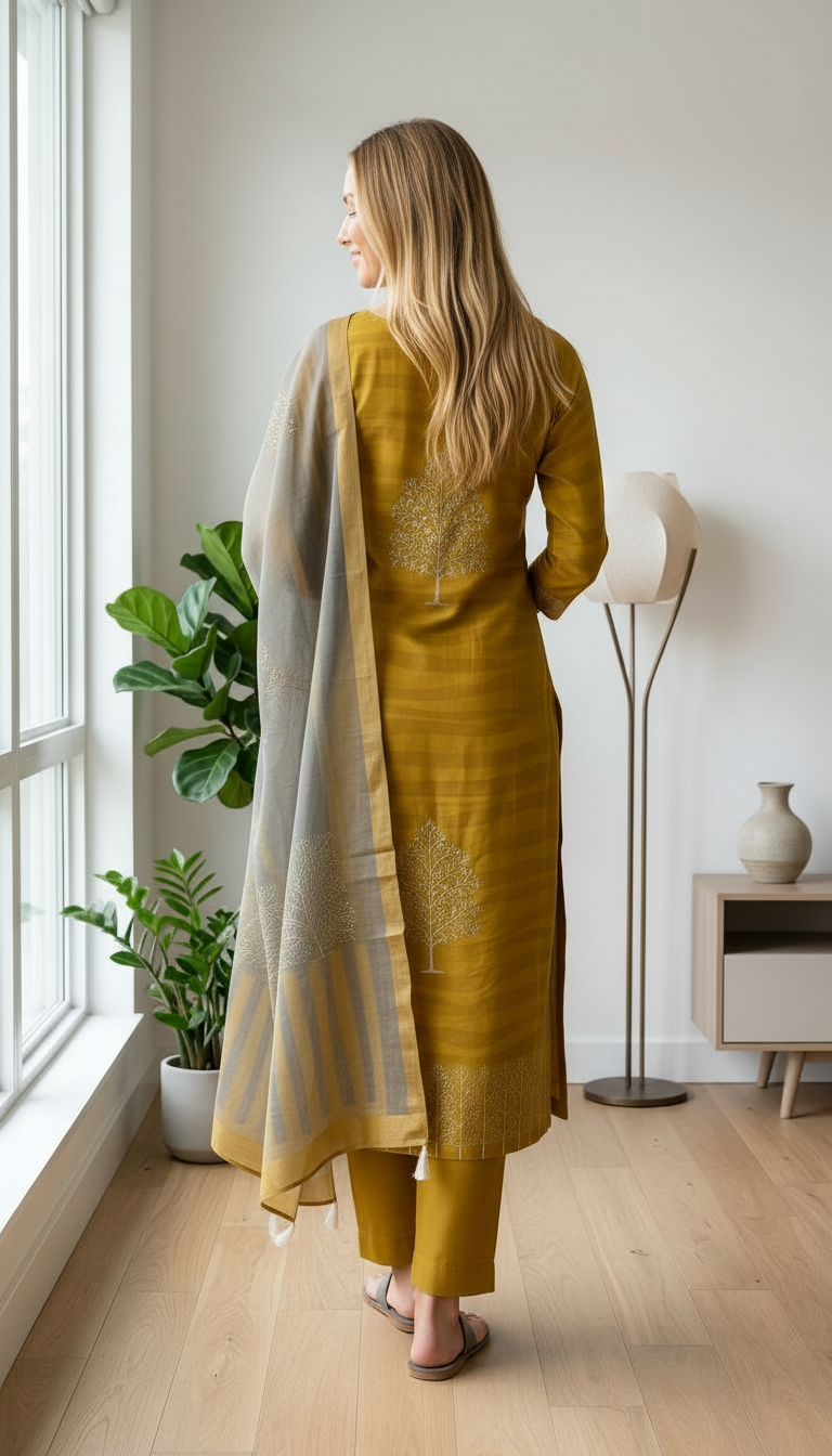 Elegant Muslin Silk Juqeard Work Design Unstitched Suit - 5321 B / HC001445 view 6