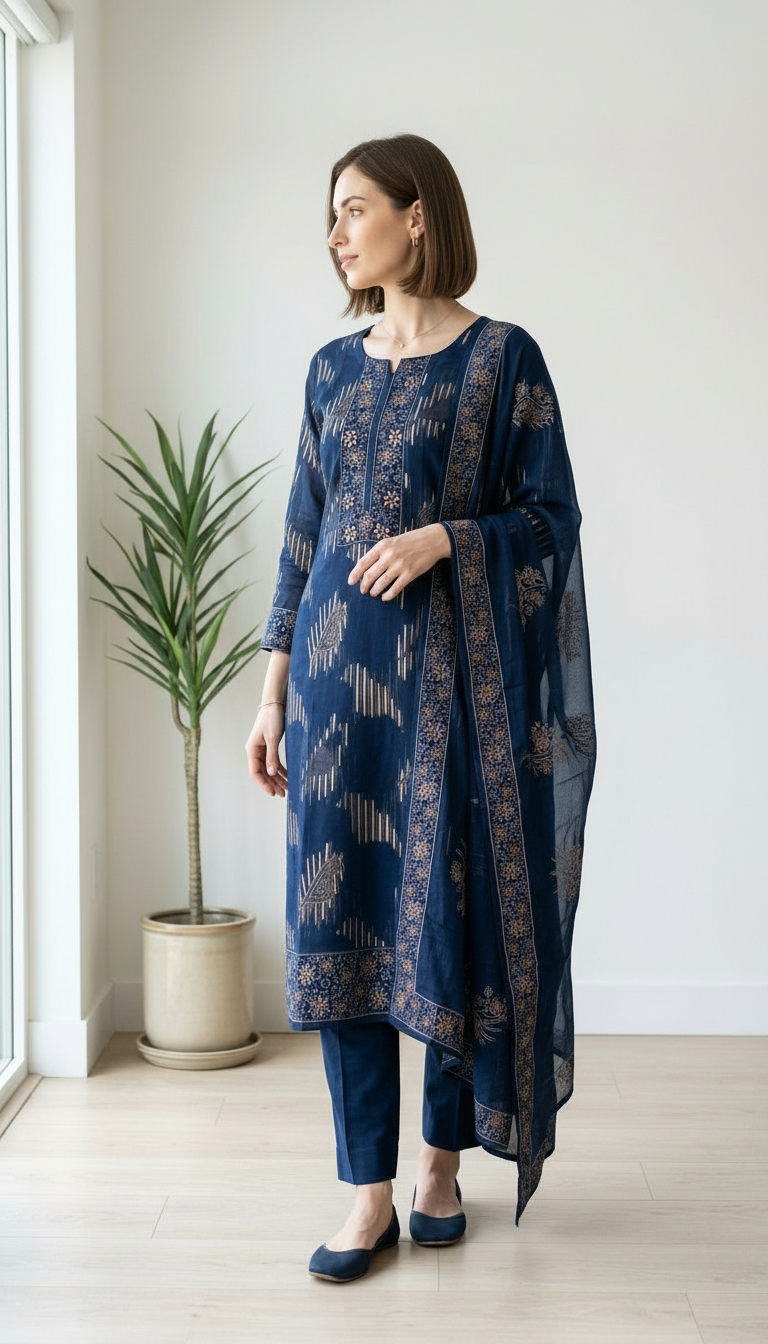 Fancy Embroidered Organza Juqeard Work Unstitched Suit -  1596 A / HC00940 view 2