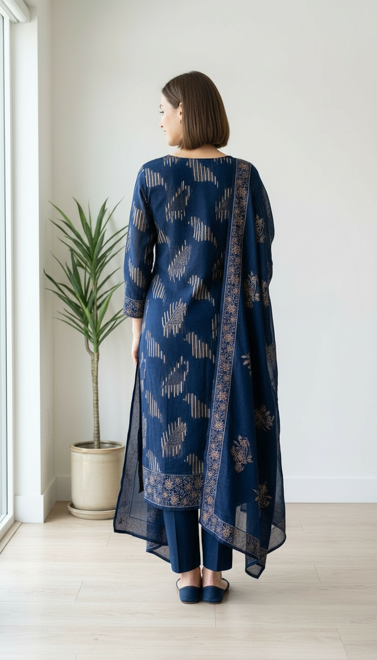 Fancy Embroidered Organza Juqeard Work Unstitched Suit -  1596 A / HC00940 view 6