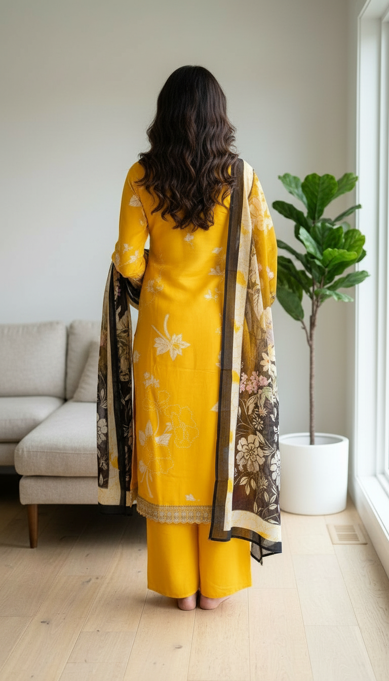Stylish Embroidered Crape Digital Print Unstitched Suit - 10603 / HC001537 view 5