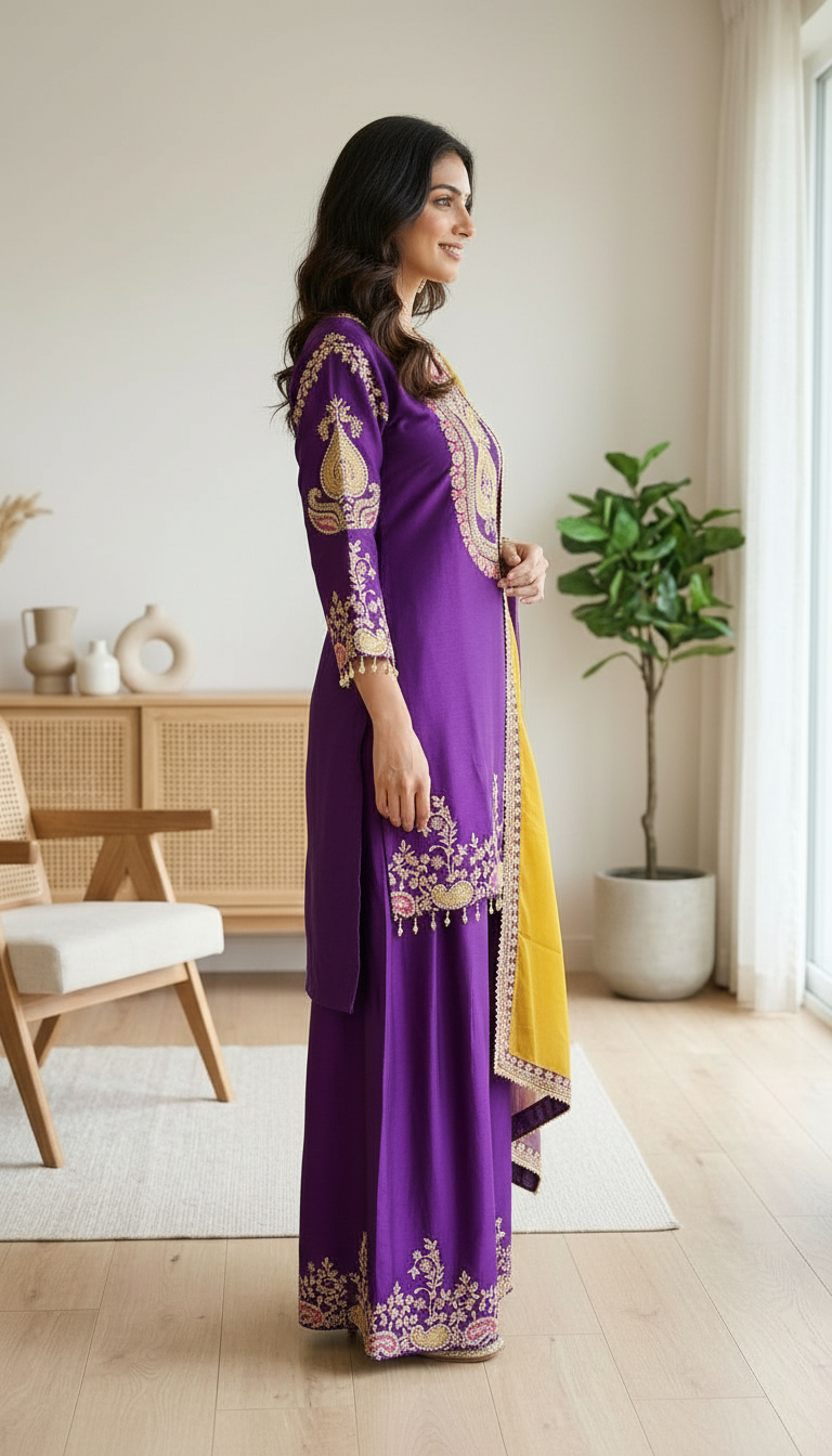 Elegant Embroidered Partywear Stitched Suit - 3312 / HC002129 view 4