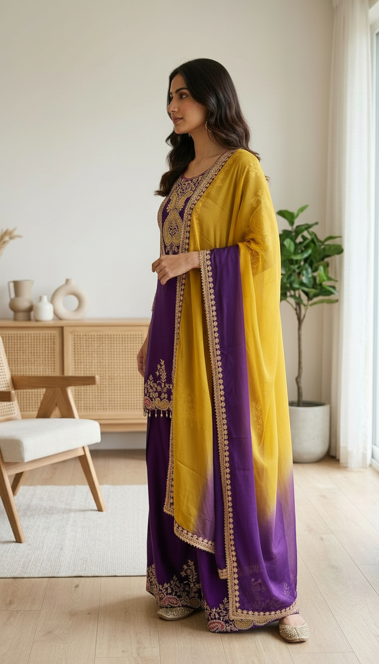 Elegant Embroidered Partywear Stitched Suit - 3312 / HC002129 view 2