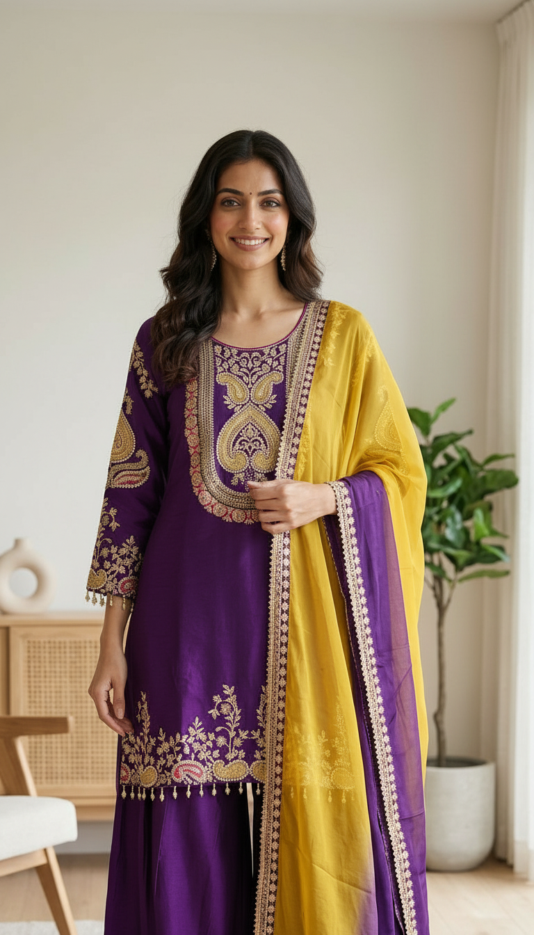 Elegant Embroidered Partywear Stitched Suit - 3312 / HC002129 view 5
