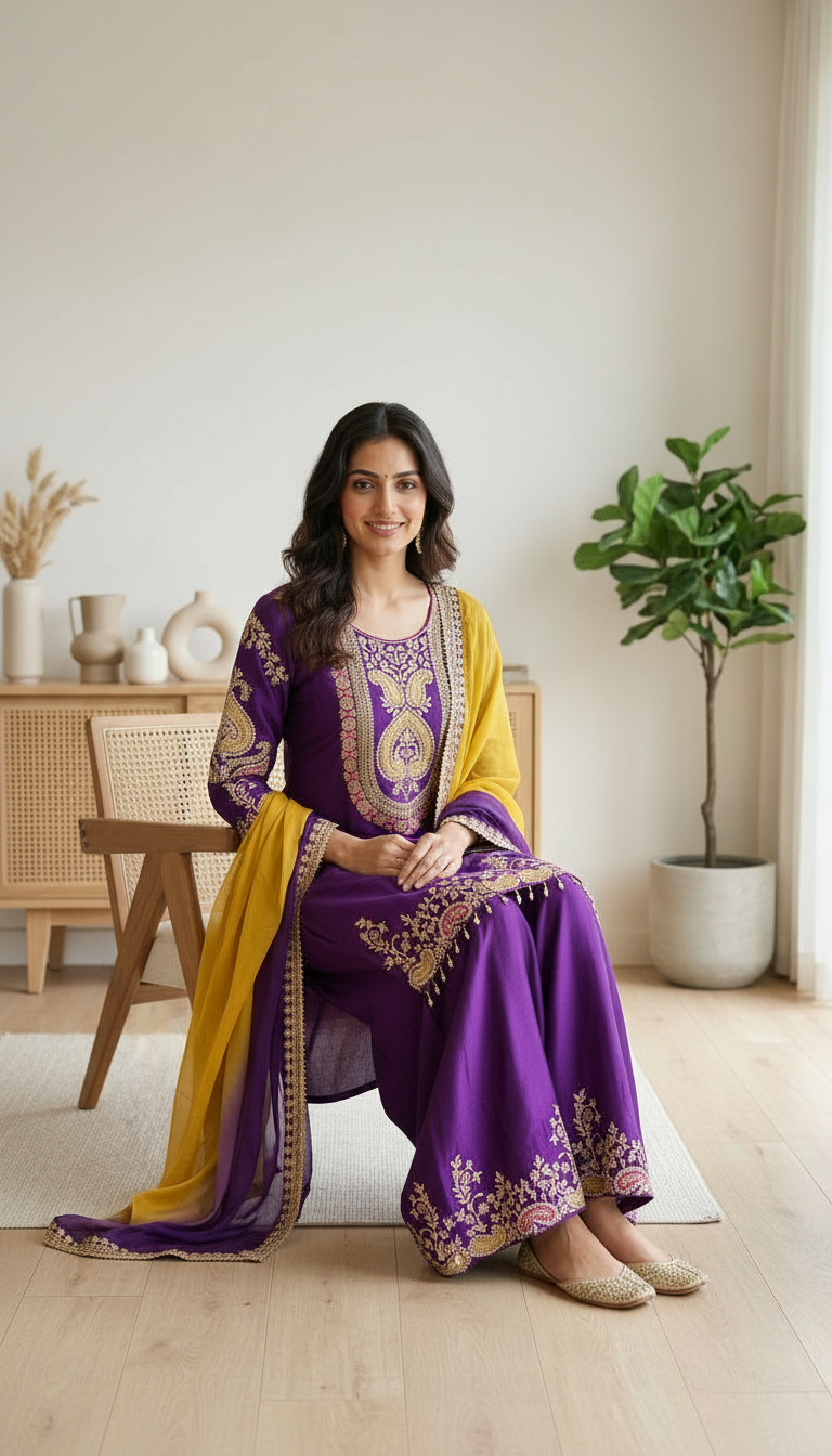 Elegant Embroidered Partywear Stitched Suit - 3312 / HC002129 view 6