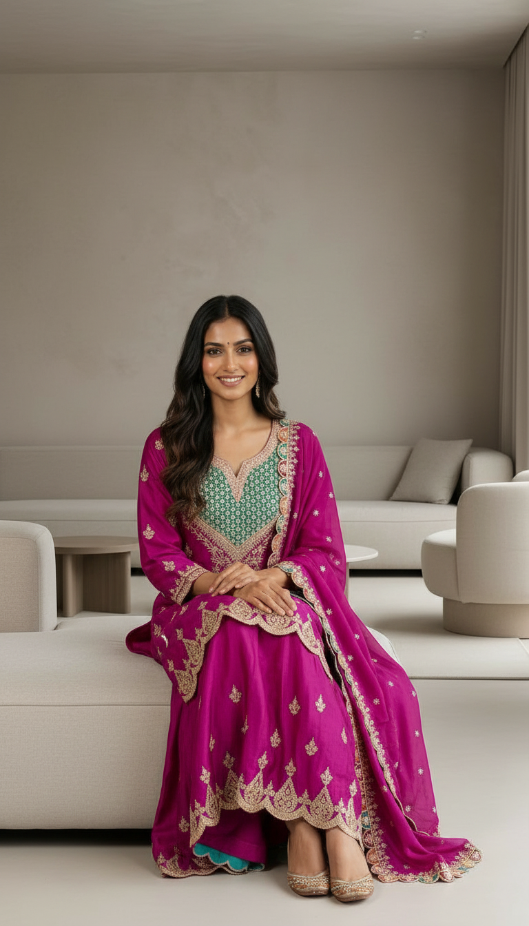 Embroidered Gulzar Premium Chinon Designer Heavy Worked Suits - 1901 / HC002128 view 6