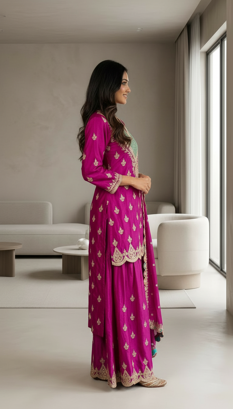 Embroidered Gulzar Premium Chinon Designer Heavy Worked Suits - 1901 / HC002128 view 4