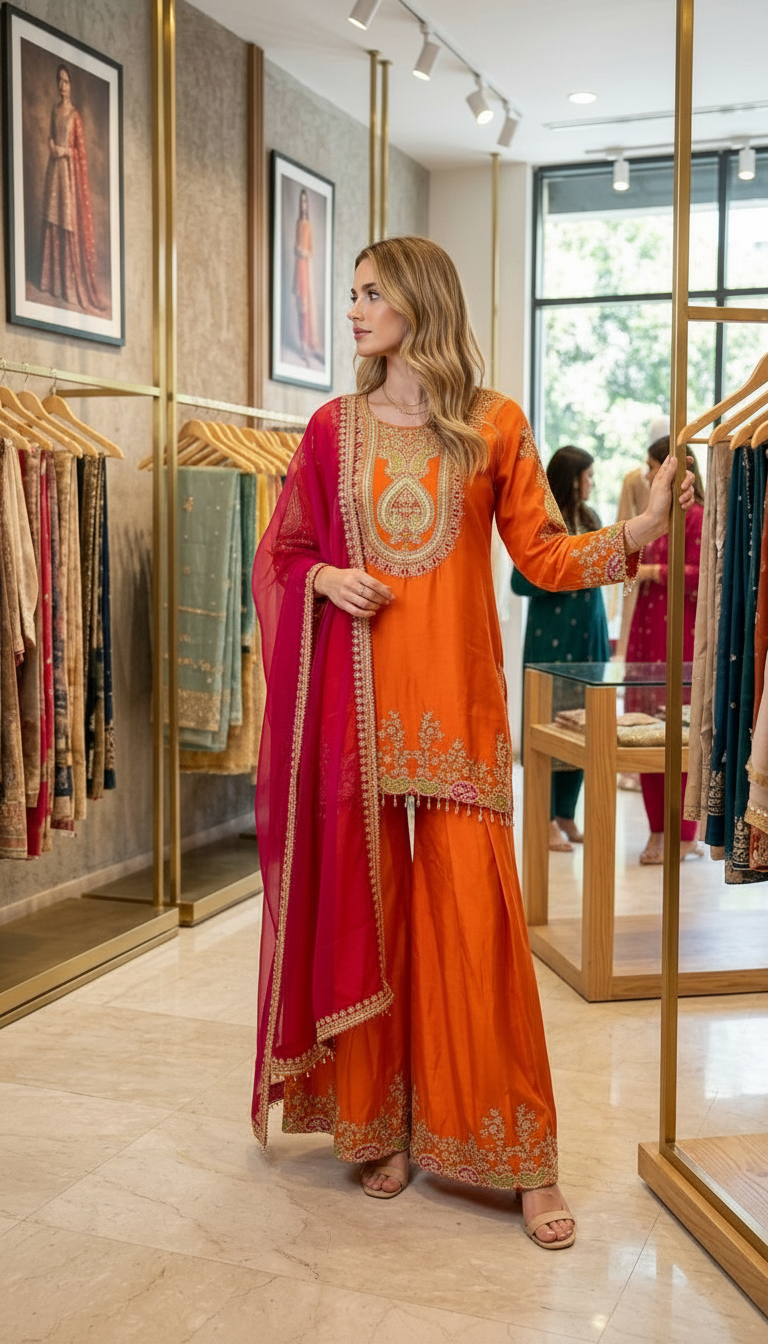 Elegant Embroidered Partywear Stitched Suit - 3311/ HC002129 view 2