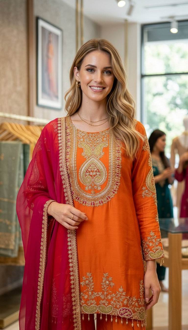 Elegant Embroidered Partywear Stitched Suit - 3311/ HC002129 view 6